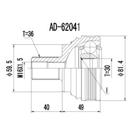 Gelenksatz, Antriebswelle 77-VW-950 von PROCARO günstig für 39,08 € online kaufen