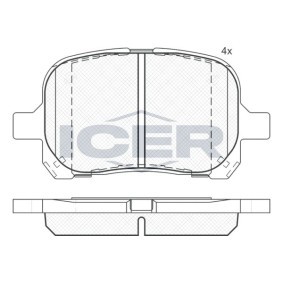 Compre Pastilhas de travão da ICER 181632 a um preço baixo por 16,20 €