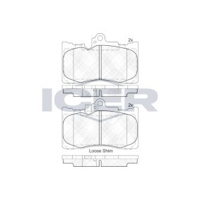 Compre Pastilhas de travão da ICER 182059 a um preço baixo por 34,76 €