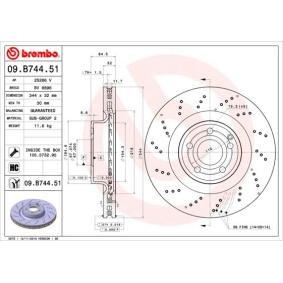 Bremsscheibe 09.B744.51 von BREMBO günstig für 91,79 € online kaufen