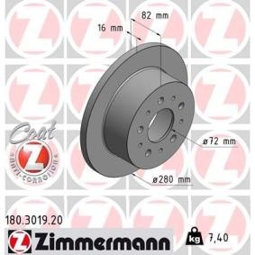 Bremsscheibe 180.3019.20 von ZIMMERMANN günstig für 32,50 € online kaufen