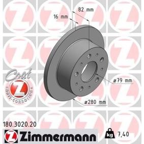 Bremsscheibe 180.3020.20 von ZIMMERMANN günstig für 53,38 € online kaufen