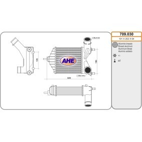Köp Intercooler av AHE 709.030 till det låga priset 1756,79 kr