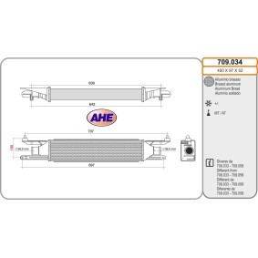 Köp Intercooler av AHE 709.034 till det låga priset 875,18 kr