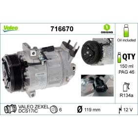 Klimakompressor 716670 von VALEO günstig für 490,16 € online kaufen