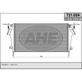 Köp Intercooler av AHE 721.024 till det låga priset 2250,71 kr
