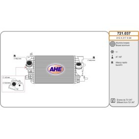 Köp Intercooler av AHE 721.037 till det låga priset 2296,83 kr