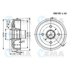 Bremstrommel 800998 von VEMA günstig für 54,40 € online kaufen