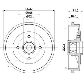 Bremstrommel 8DT 355 302-791 von HELLA günstig für 109,99 € online kaufen