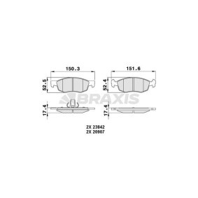 Bremsbeläge für FIAT von BRAXIS