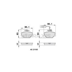 Bremsbeläge AB0088 von BRAXIS günstig für 14,76 € online kaufen