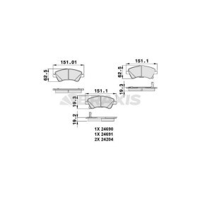 Acquista Kit pastiglie freni da BRAXIS AB0131 a buon mercato per soli 21,70 €
