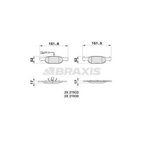 Bremsbeläge für FIAT von BRAXIS