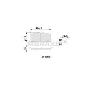 Acquista Kit pastiglie freni da BRAXIS AB0215 a buon mercato per soli 10,95 €