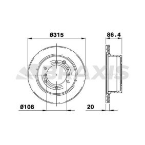 Bremsscheibe AD1037 von BRAXIS günstig für 106,61 € online kaufen