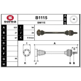 Antriebswelle B1115 von SNRA günstig für 221,72 € online kaufen