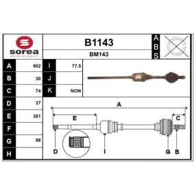 Antriebswelle B1143 von SNRA günstig für 233,64 € online kaufen