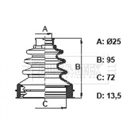 Achsmanschette des Herstellers BORG & BECK - Originalware Artikelnummer: BCB6392