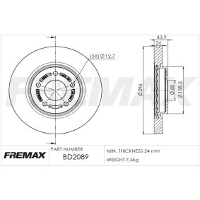 Bremsscheibe BD-2089 von FREMAX günstig für 118,67 € online kaufen