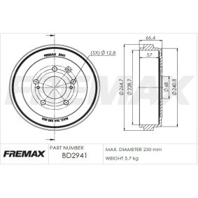 Bremstrommel für NISSAN von FREMAX
