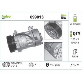 Klimakompressor 699013 von VALEO günstig für 237,49 € online kaufen