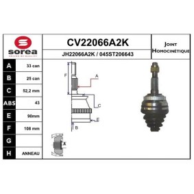 Gelenksatz, Antriebswelle CV22066A2K von EAI günstig für 68,96 € online kaufen