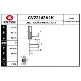 Gelenksatz, Antriebswelle CV22142A1K von EAI günstig für 54,54 € online kaufen