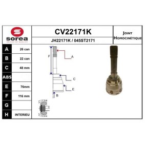 Gelenksatz, Antriebswelle CV22171K von EAI günstig für 45,44 € online kaufen