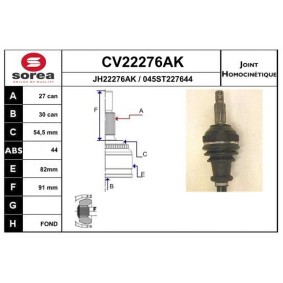 Gelenksatz, Antriebswelle CV22276AK von EAI günstig für 51,93 € online kaufen