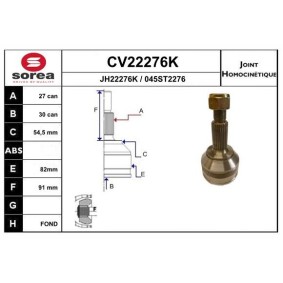 Gelenksatz, Antriebswelle CV22276K von EAI günstig für 53,19 € online kaufen