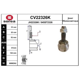Gelenksatz, Antriebswelle CV22326K von EAI günstig für 48,30 € online kaufen