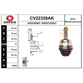 Gelenksatz, Antriebswelle CV22328AK von EAI günstig für 63,93 € online kaufen