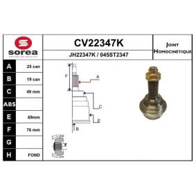 Gelenksatz, Antriebswelle CV22347K von EAI günstig für 45,13 € online kaufen