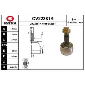 Gelenksatz, Antriebswelle CV22381K von EAI günstig für 56,25 € online kaufen