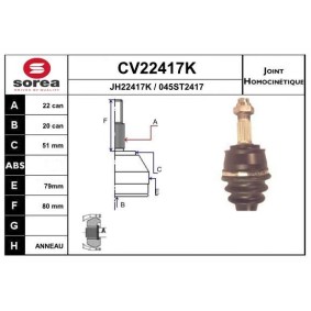 Gelenksatz, Antriebswelle CV22417K von EAI günstig für 45,80 € online kaufen