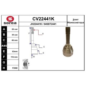 Gelenksatz, Antriebswelle CV22441K von EAI günstig für 51,62 € online kaufen