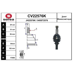 Gelenksatz, Antriebswelle CV22576K von EAI günstig für 51,58 € online kaufen