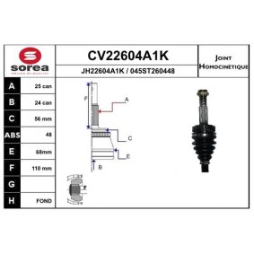 Gelenksatz, Antriebswelle CV22604A1K von EAI günstig für 49,99 € online kaufen