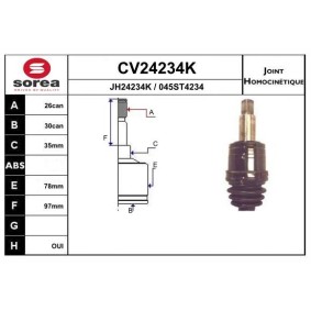 Gelenksatz, Antriebswelle CV24234K von EAI günstig für 99,24 € online kaufen