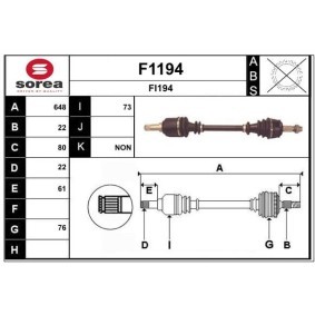 Antriebswelle F1194 von SNRA günstig für 146,30 € online kaufen
