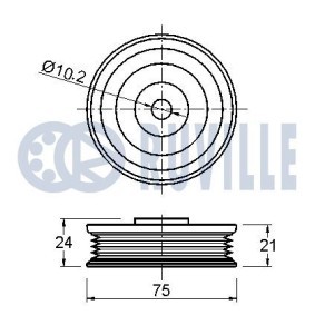 Schwingungsdämpfer, Zahnriemen 57070 FORD USA von RUVILLE