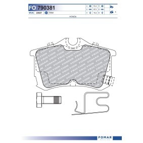 Kjøp Bremseklosser av FOMAR Friction FO 790381 til den lave prisen 304,18 NOK