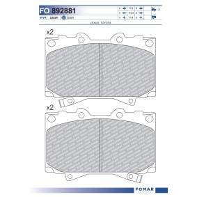 LEXUS Bremsbeläge von FOMAR Friction