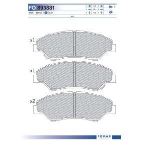 Bremsbeläge FO 893881 von FOMAR Friction günstig für 25,78 € online kaufen