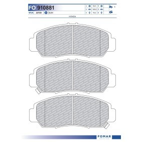 Compre Pastilhas de travão da FOMAR Friction FO 910881 a um preço baixo por 25,48 €