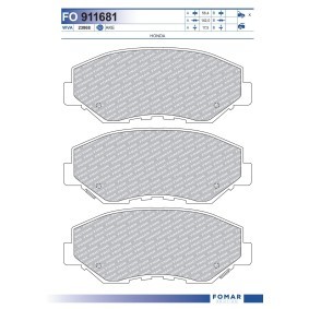 Kjøp Bremseklosser av FOMAR Friction FO 911681 til den lave prisen 305,38 NOK
