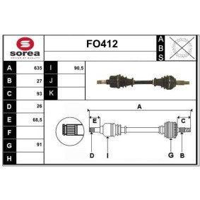 Antriebswelle des Herstellers SERA - Originalware Artikelnummer: FO412