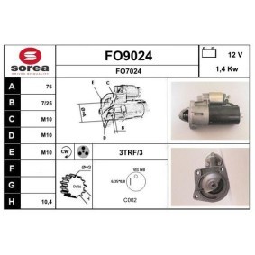 Köp Startmotor av SNRA FO9024 till det låga priset 1563,87 kr