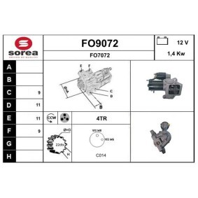 Köp Startmotor av SNRA FO9072 till det låga priset 3428,59 kr