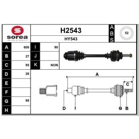 Antriebswelle H2543 von SNRA günstig für 283,04 € online kaufen